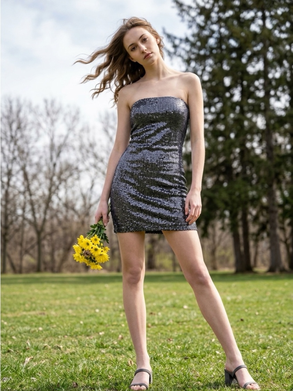 Ruby Rox Sequin Navy/purple Short Dress